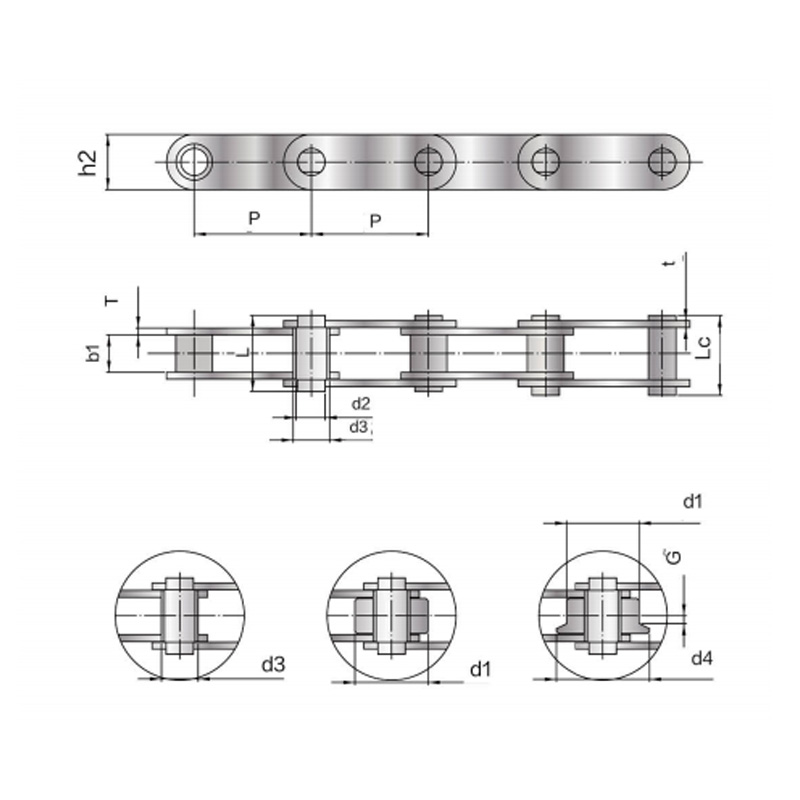 Rantaian Penghantar Pin Pepejal standard BS (siri Z)